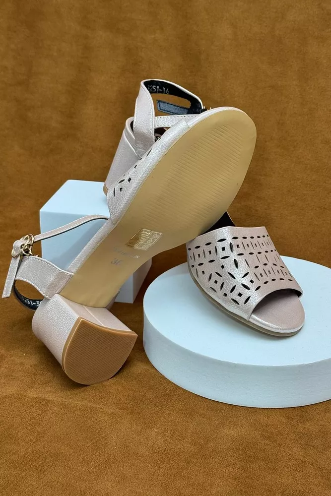 Купить Босоножки женские, цвет пудровый, 243RE251 - Фото №5