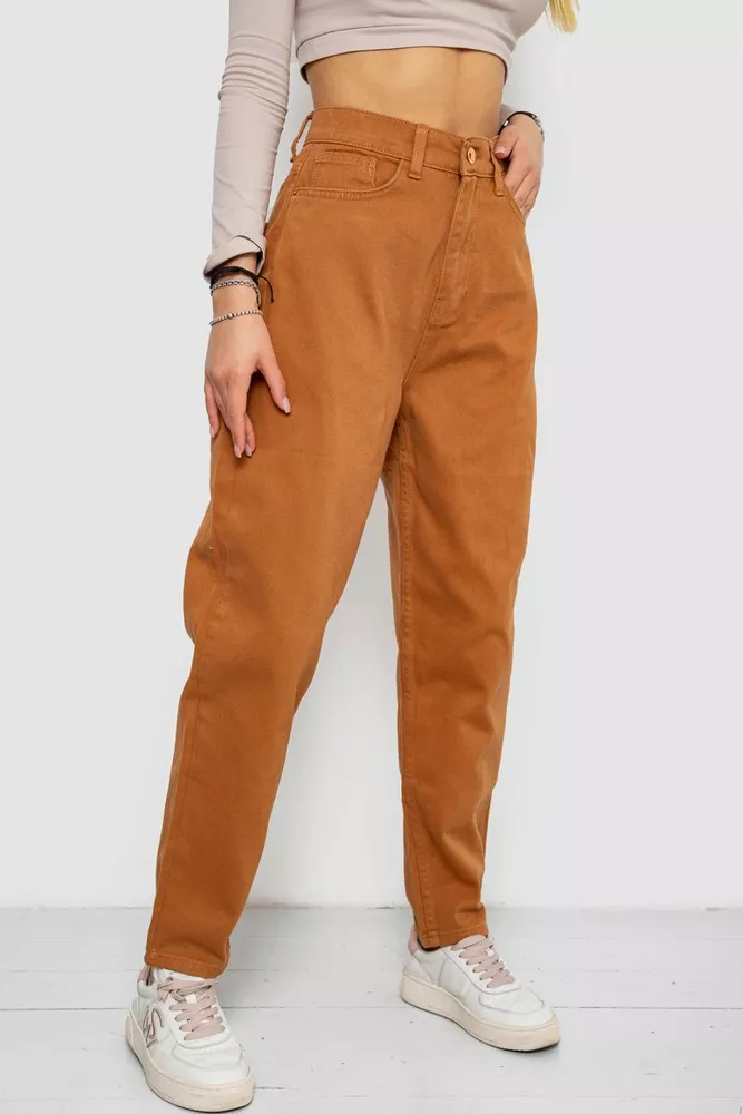 Купити Джинси жіночі MOM, колір коричневий, 250R1120 - Фото №3