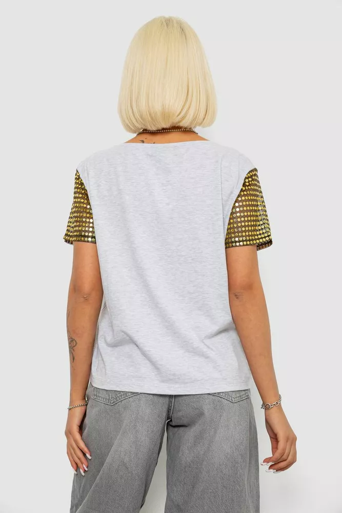 Купить Футболка женская с принтом, цвет серый, 244R2047 - Фото №4