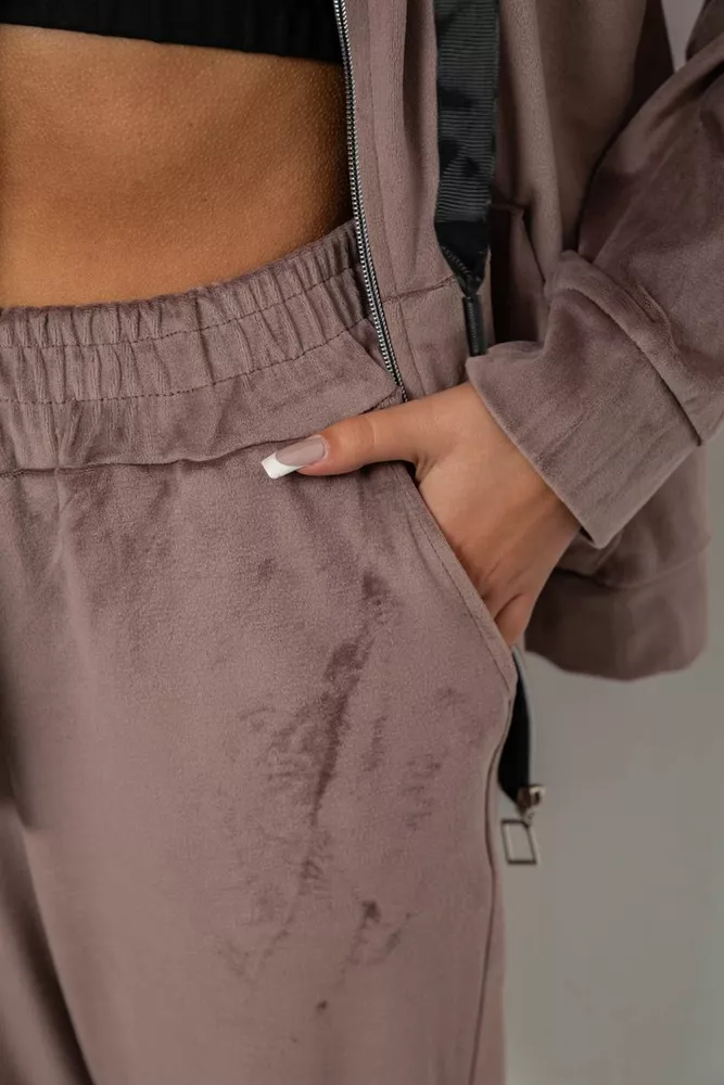 Купить Спортивный костюм женский велюровый  -уценка, цвет мокко, 257R4119-U-4 - Фото №5