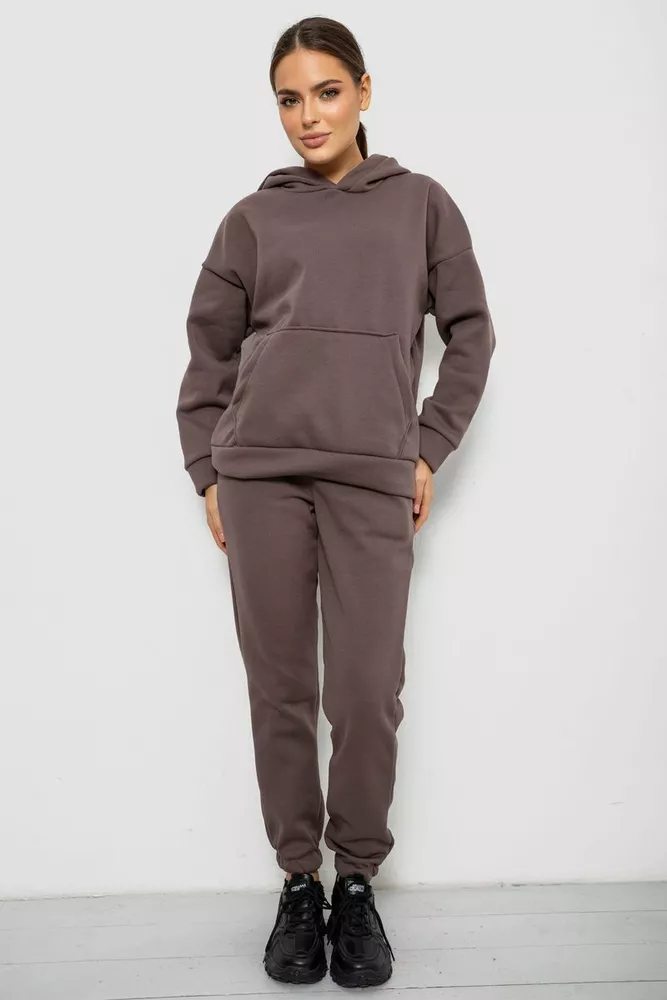 Купить Спортивный костюм женский на флисе, цвет светло-коричневый, 257R85 - Фото №1