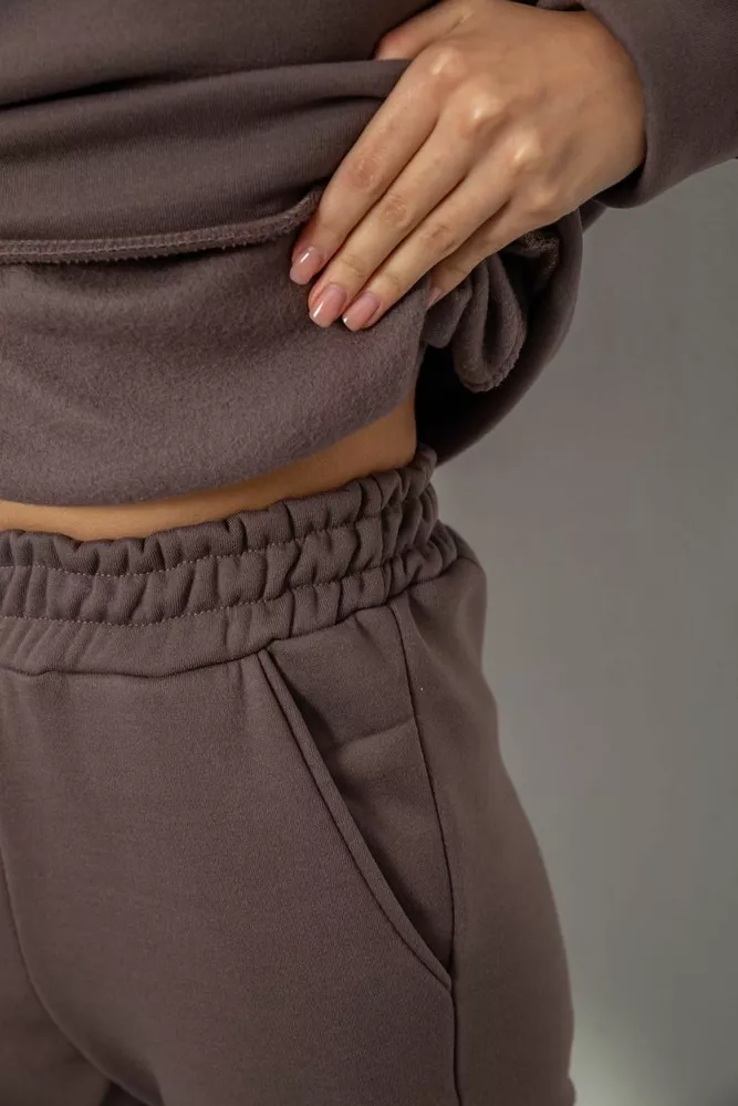 Купить Спортивный костюм женский на флисе, цвет светло-коричневый, 257R85 - Фото №5