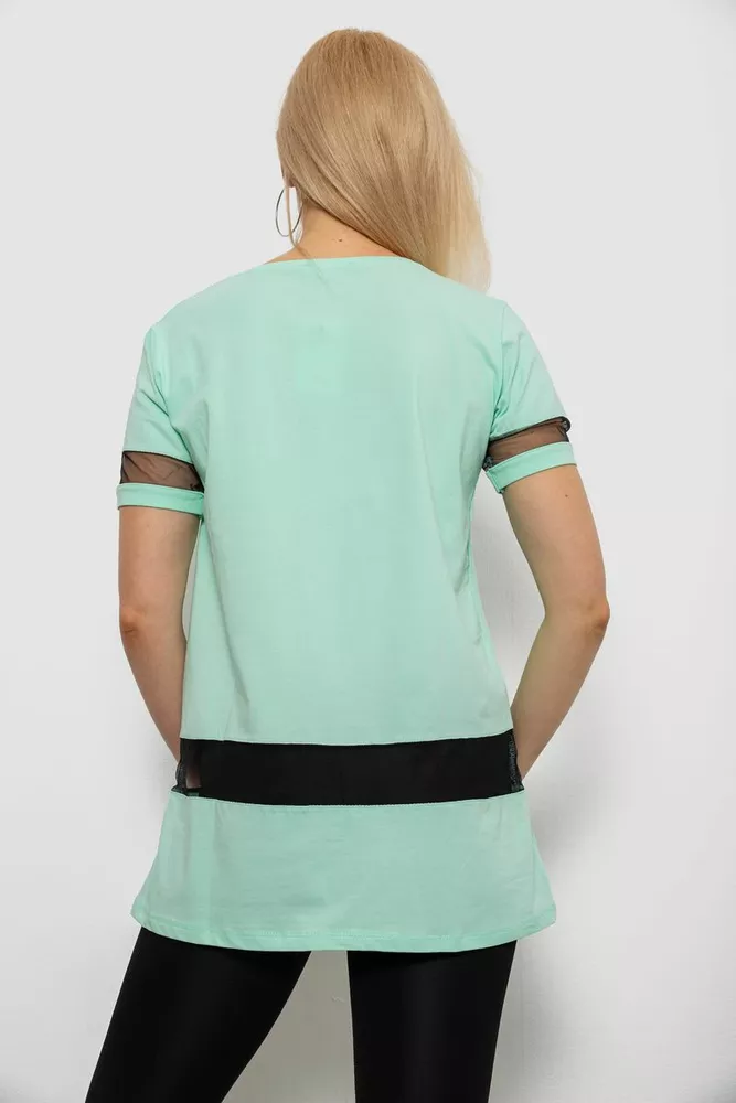 Купить Футболка женская с принтом, цвет мятный, 244R2081 - Фото №4