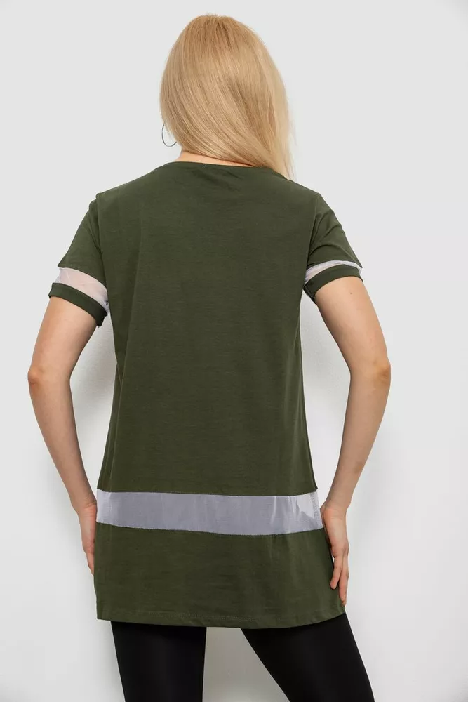 Купить Футболка женская с принтом, цвет хаки, 244R2081 - Фото №4