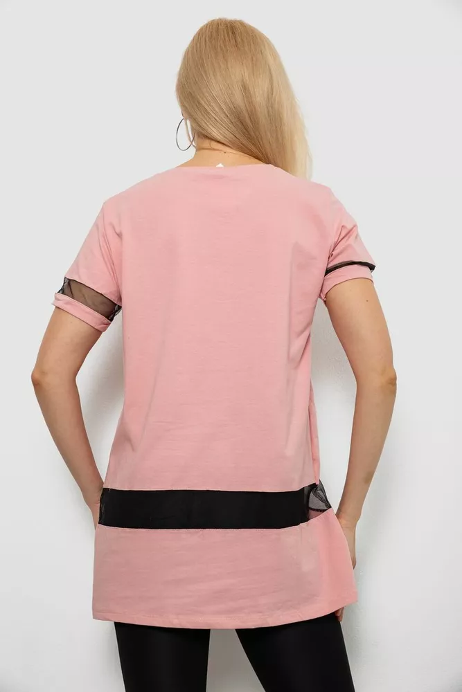 Купить Футболка женская с принтом, цвет пудровый, 244R2081 - Фото №4
