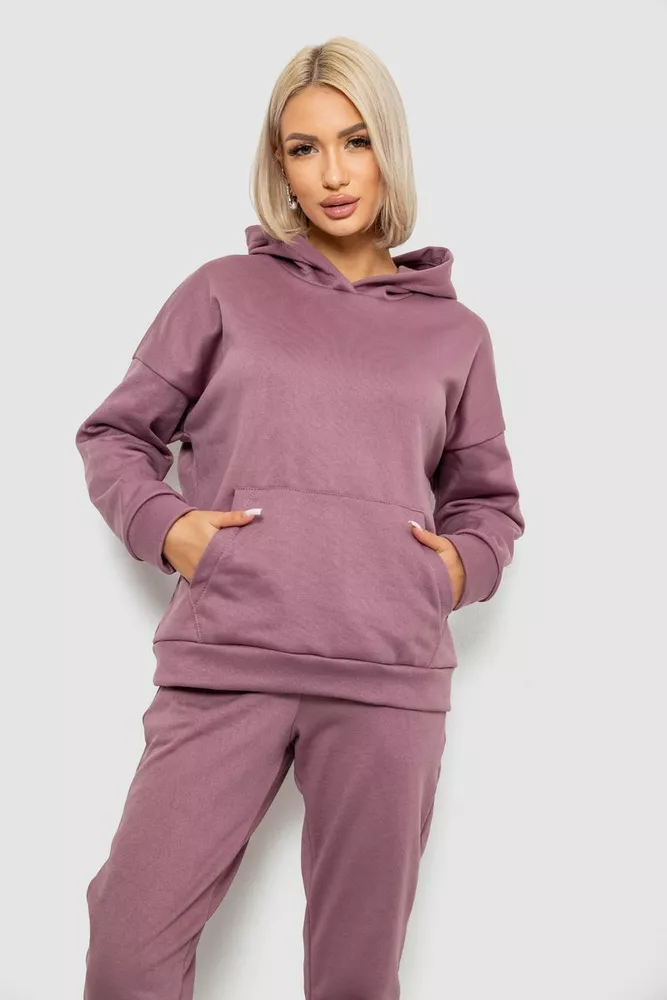Купить Спортивный костюм женский на флисе, цвет сливовый, 257R85 - Фото №2