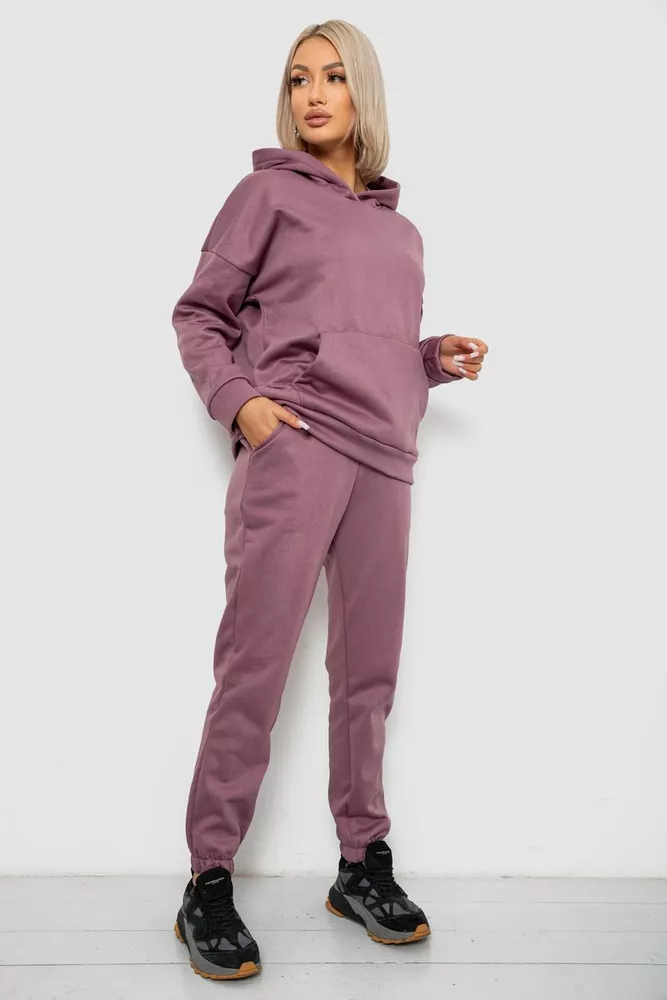 Купить Спортивный костюм женский на флисе, цвет сливовый, 257R85 - Фото №3