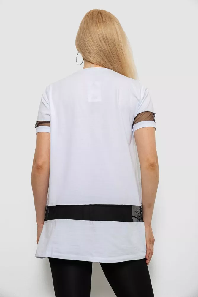 Купить Футболка женская с принтом, цвет белый, 244R2081 - Фото №4