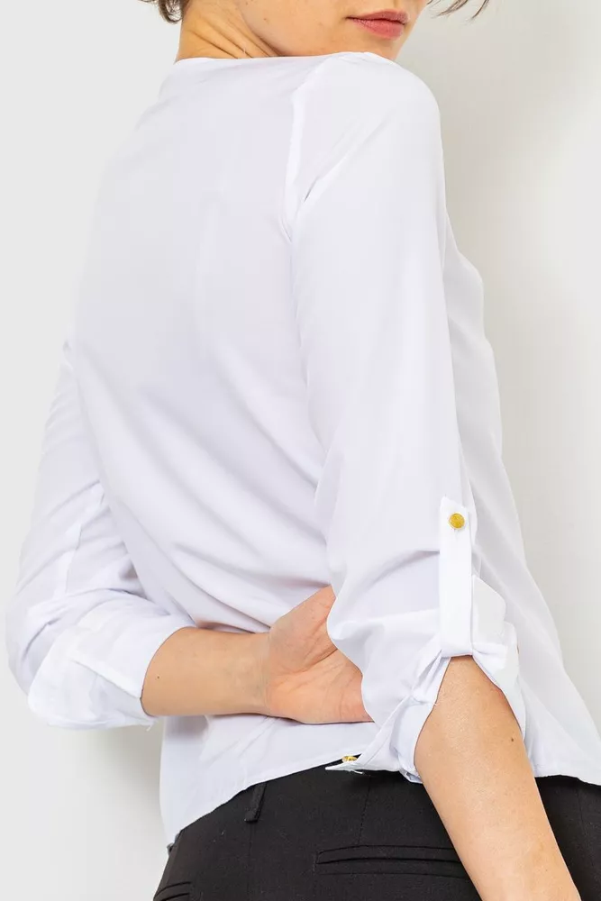 Купить Блуза однотонная  -уценка, цвет белый, 230R1122-3-U-11 оптом - Фото №4