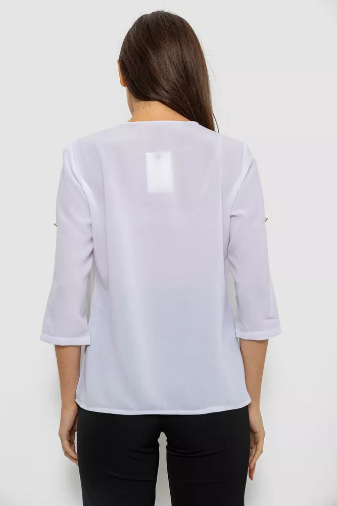 Купить Блуза однотонная   -уценка, цвет белый, 230R1121-8-U - Фото №4