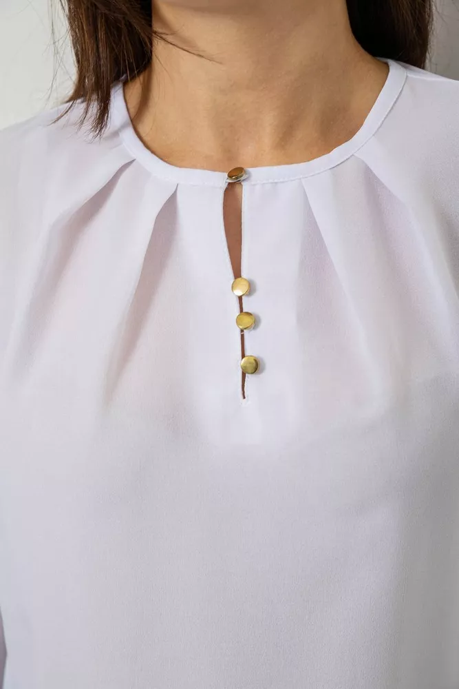 Купить Блуза однотонная   -уценка, цвет белый, 230R1121-8-U - Фото №5