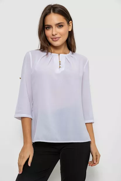 Блуза однотонная   -уценка, цвет белый, 230R1121-8-U