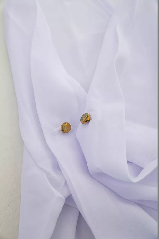 Купить Блуза однотонная   -уценка, цвет белый, 230R1121-8-U - Фото №6