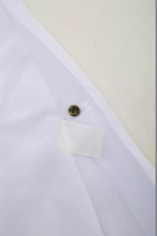 Купити Блуза однотонна  -уцінка, колір білий, 230R1121-8-U-1 - Фото №6