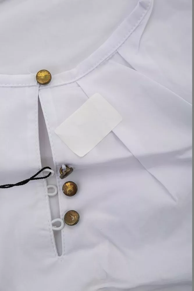 Купить Блуза однотонная   -уценка, цвет белый, 230R1121-1-U-10 - Фото №6