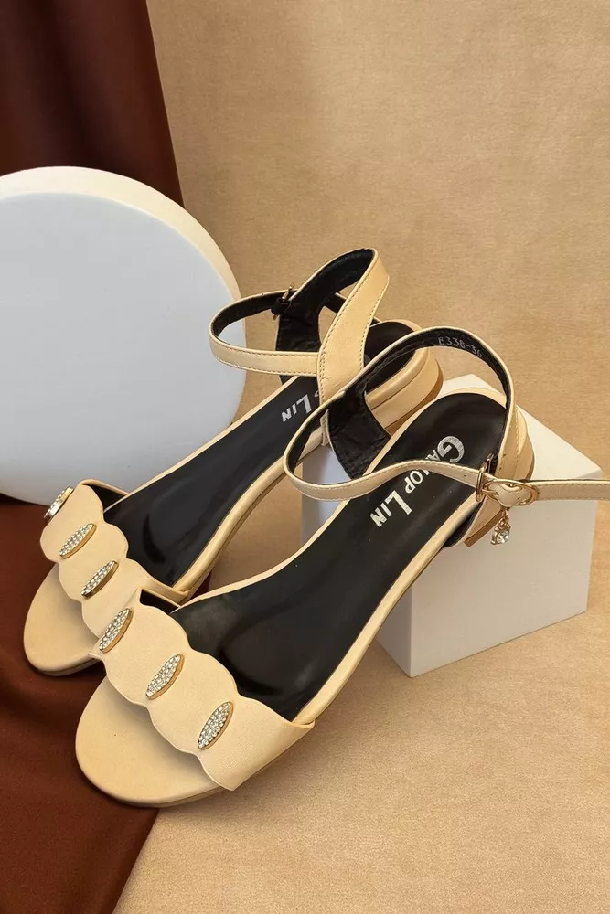 Купити Босоніжки жіночі, колір бежевий, 243RE338 - Фото №3