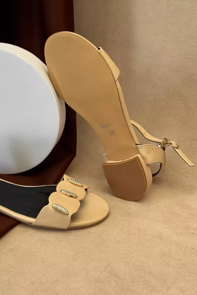 Купити Босоніжки жіночі, колір бежевий, 243RE338 - Фото №5