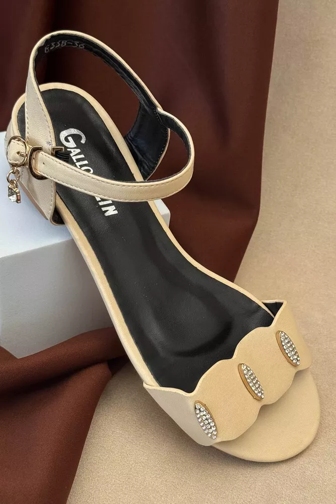 Купити Босоніжки жіночі, колір бежевий, 243RE338 - Фото №6