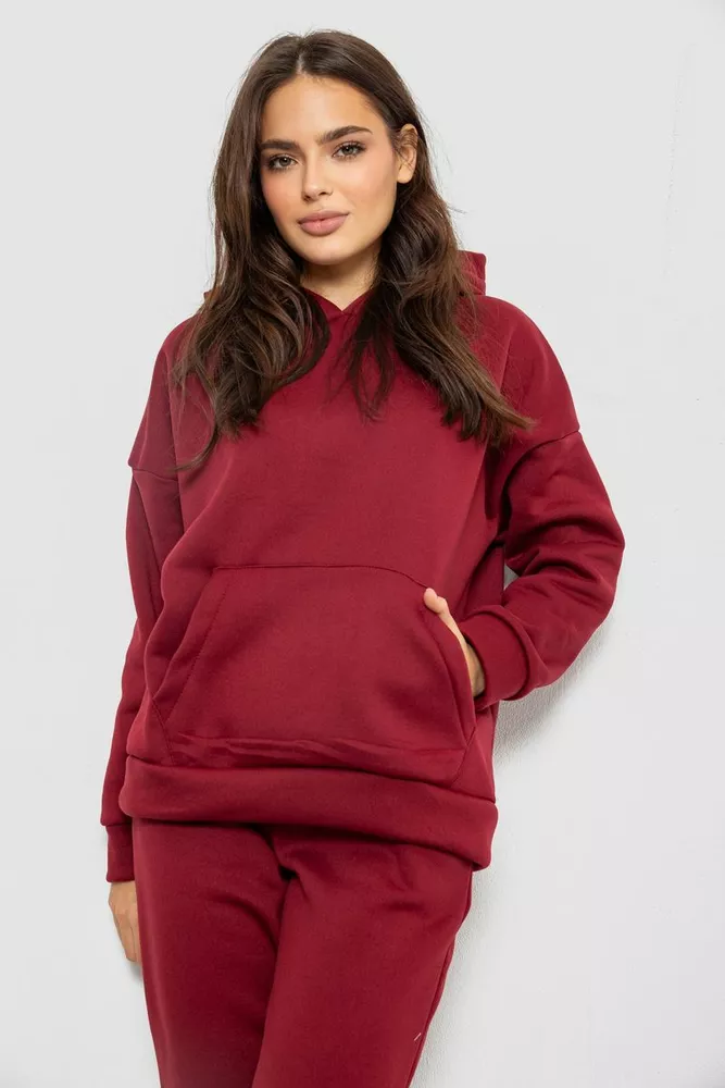 Купити Спортивний костюм жіночий на флісі, колір бордовий, 257R85 - Фото №2