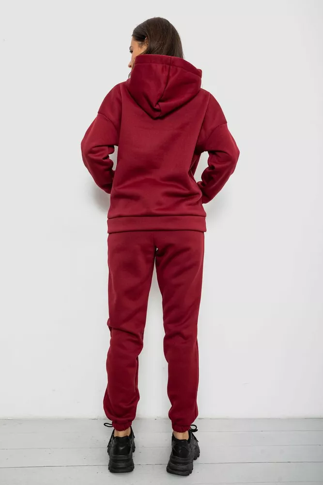 Купити Спортивний костюм жіночий на флісі, колір бордовий, 257R85 - Фото №4