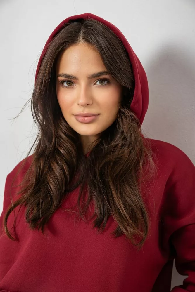 Купити Спортивний костюм жіночий на флісі, колір бордовий, 257R85 - Фото №5