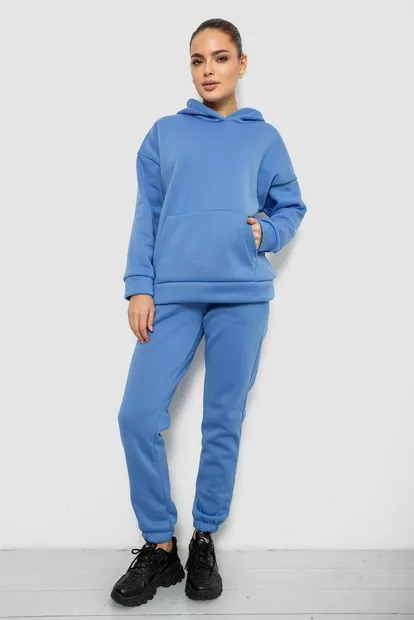 Спортивный костюм женский на флисе, цвет голубой, 257R85