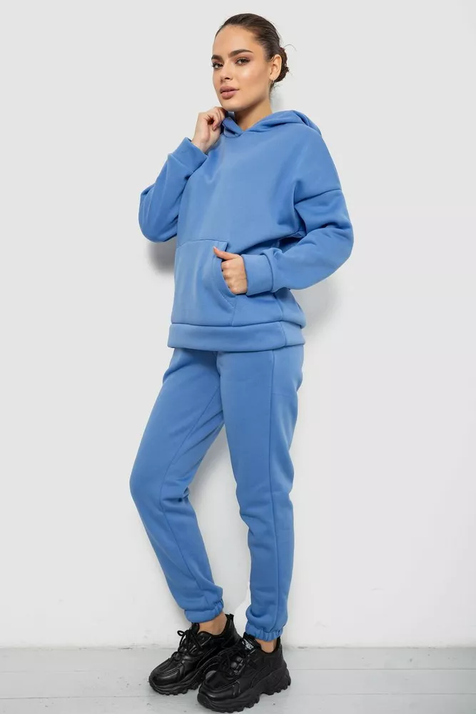 Купить Спортивный костюм женский на флисе, цвет голубой, 257R85 - Фото №3