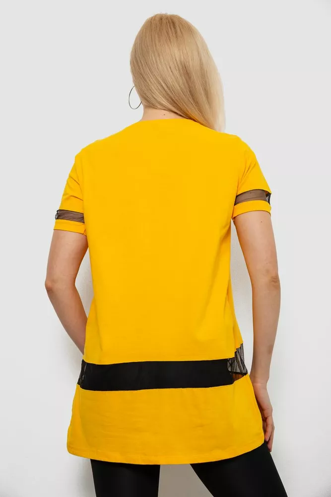 Купить Футболка женская с принтом, цвет желтый, 244R2081 - Фото №4