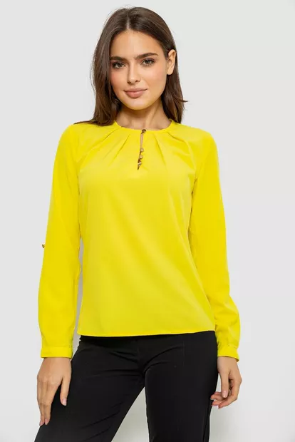 Блуза однотонна  -уцінка, колір жовтий, 230R1122-3-U-13