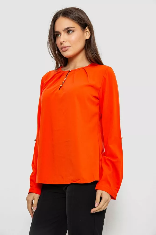 Купити Блуза однотонна  -уцінка, колір червоний, 230R1122-3-U-14 - Фото №3