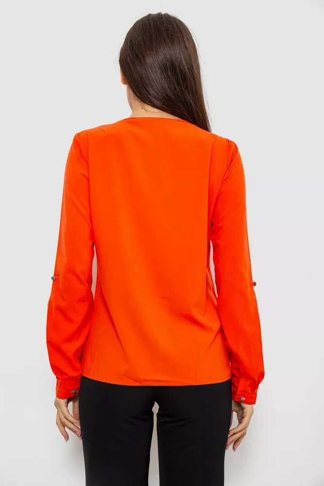 Купити Блуза однотонна  -уцінка, колір червоний, 230R1122-3-U-14 - Фото №4