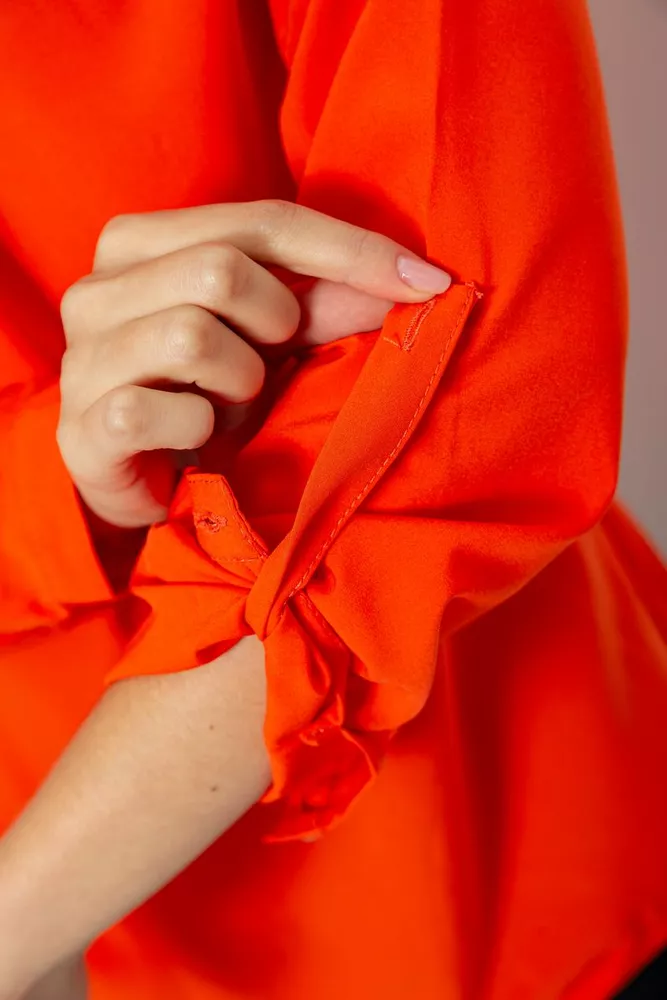 Купити Блуза однотонна  -уцінка, колір червоний, 230R1122-3-U-14 - Фото №6