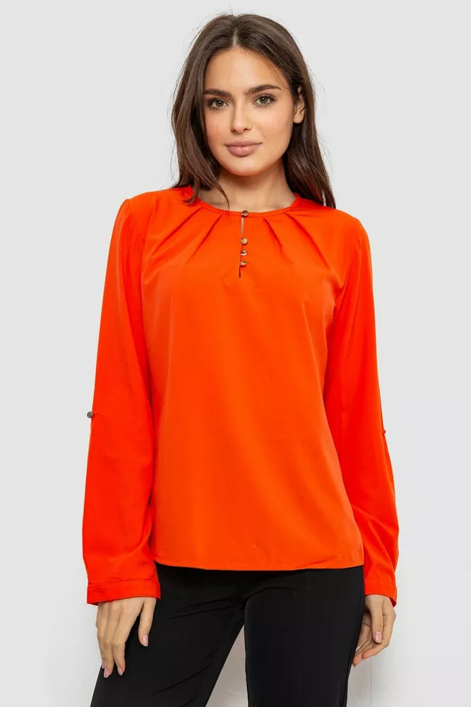 Купити Блуза однотонна  -уцінка, колір червоний, 230R1122-3-U-14 - Фото №1