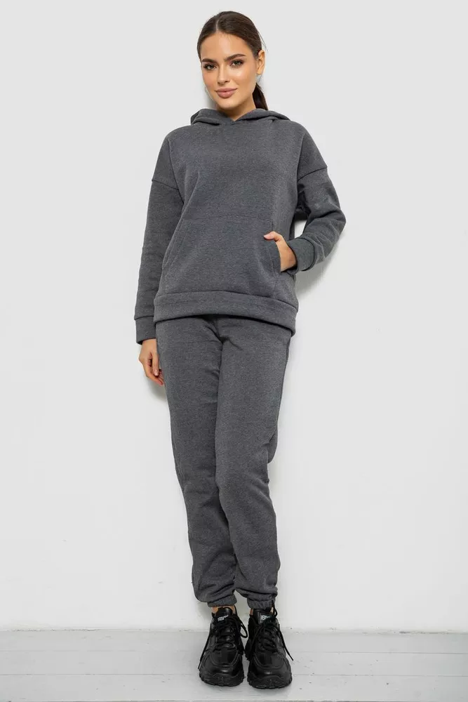 Купить Спортивный костюм женский на флисе, цвет серый, 257R85 - Фото №1