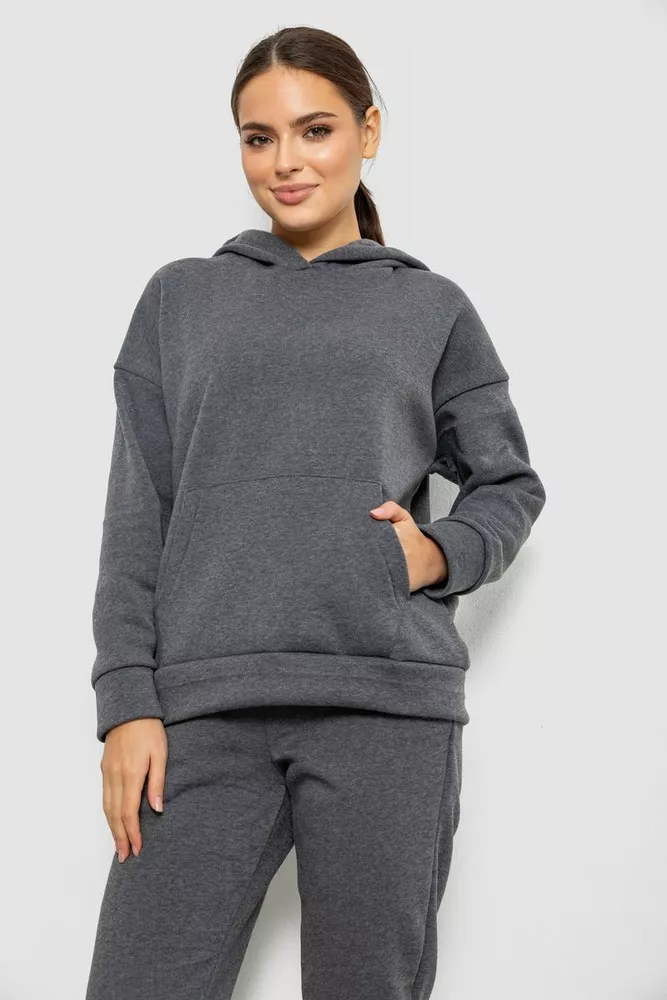 Купить Спортивный костюм женский на флисе, цвет серый, 257R85 - Фото №2