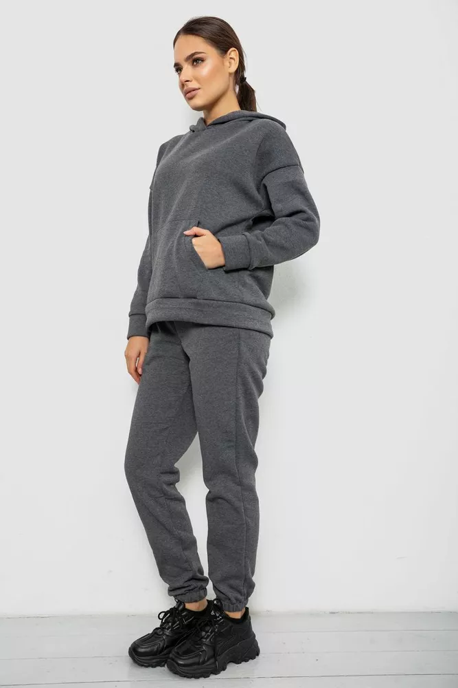 Купить Спортивный костюм женский на флисе, цвет серый, 257R85 - Фото №3