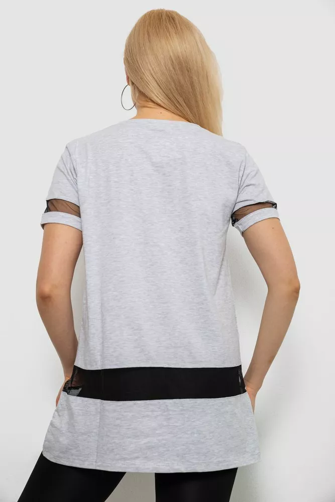 Купить Футболка женская с принтом, цвет серый, 244R2081 - Фото №4