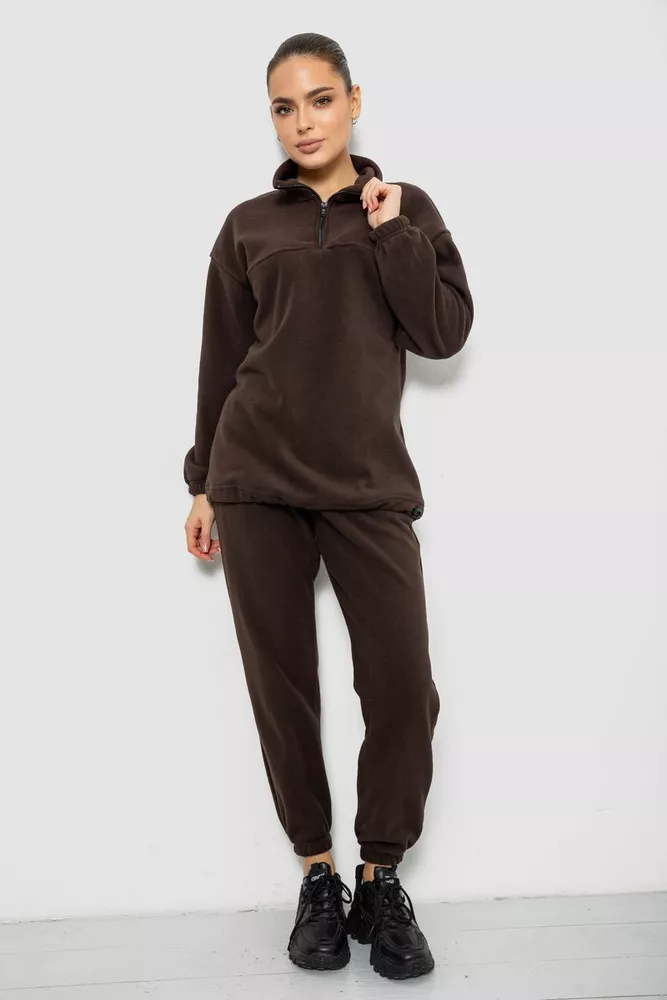 Купити Спорт костюм жіночий на флісі, колір шоколадний, 241R2007 - Фото №2
