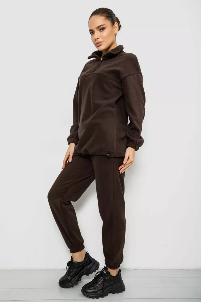 Купити Спорт костюм жіночий на флісі, колір шоколадний, 241R2007 - Фото №4