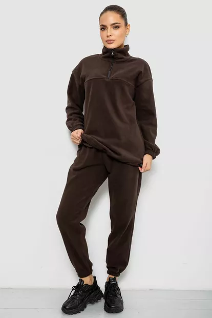 Спорт костюм жіночий на флісі, колір шоколадний, 241R2007