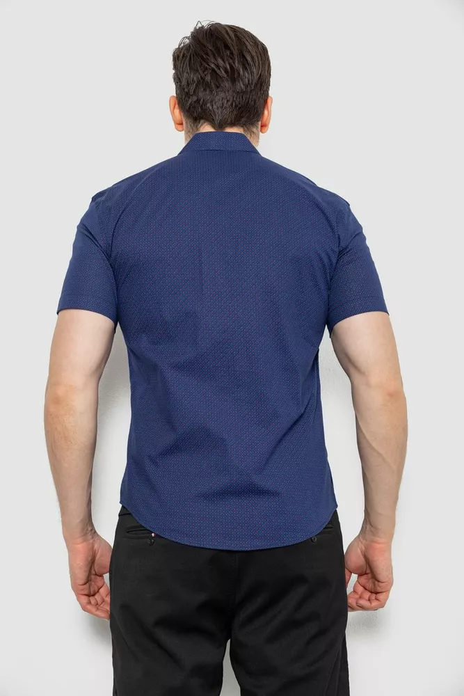 Купить Мужская рубашка с принтом, цвет темно-синий, 186R7015 - Фото №4