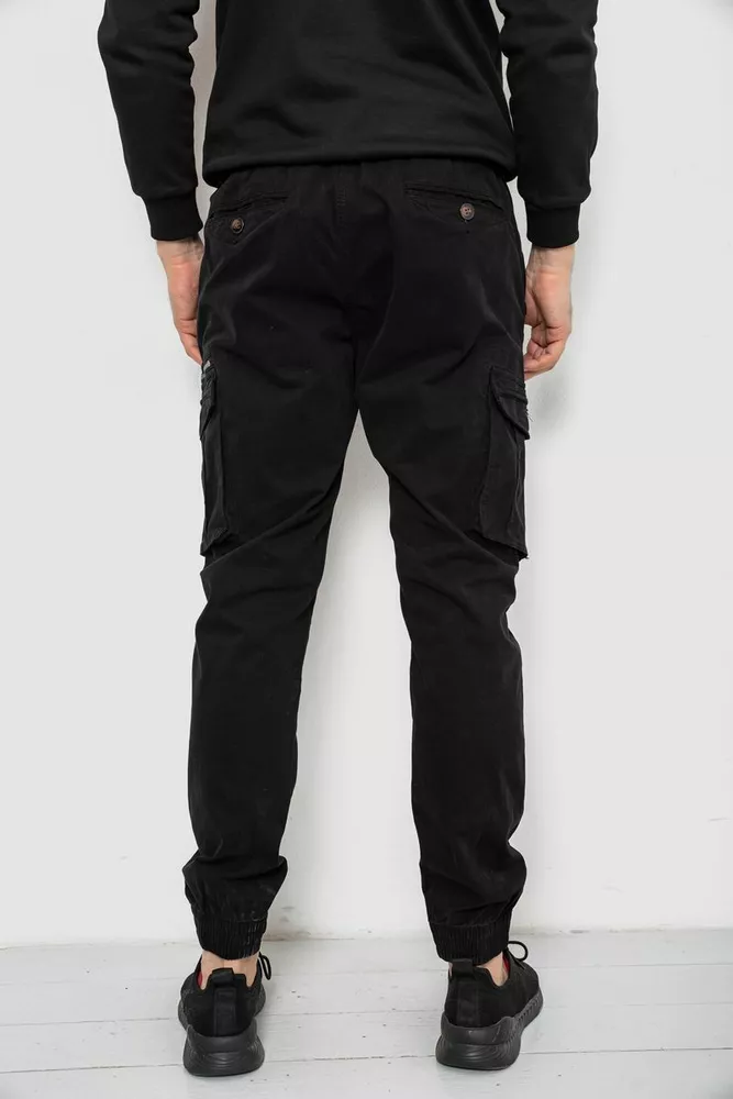 Купити Штани чоловічі однотонні, колір чорний, 244R1641 - Фото №4