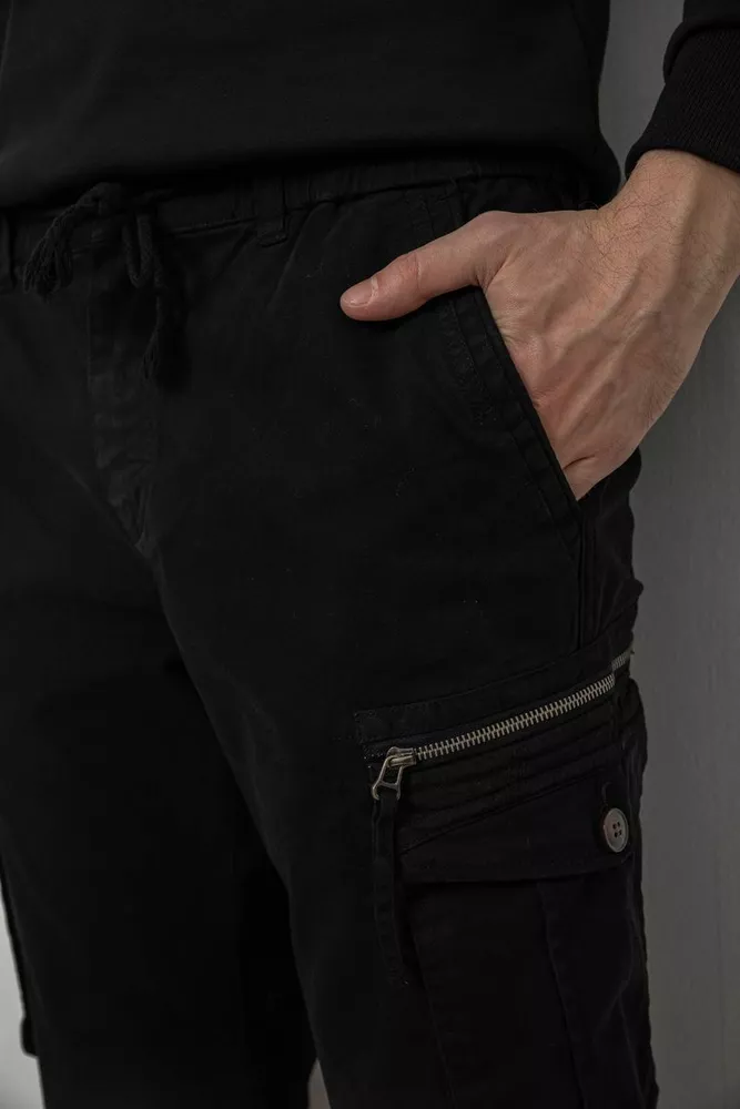 Купити Штани чоловічі однотонні, колір чорний, 244R1641 - Фото №5