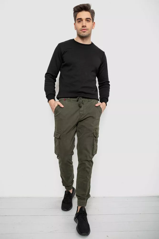 Купити Штани чоловічі однотонні, колір хакі, 244R1641 - Фото №2