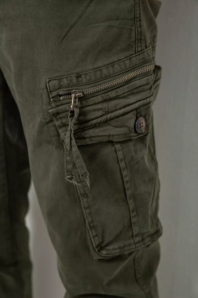 Купити Штани чоловічі однотонні, колір хакі, 244R1641 - Фото №5