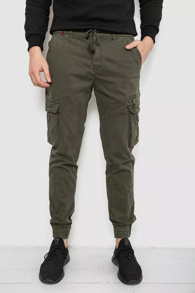 Купити Штани чоловічі однотонні, колір хакі, 244R1641 - Фото №1