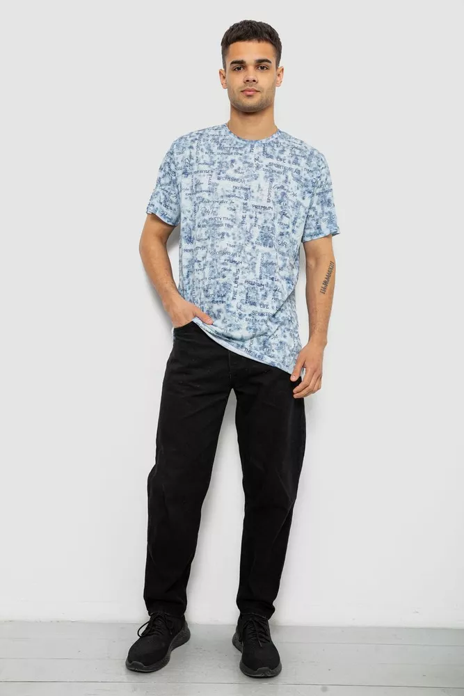 Купить Футболка мужская с принтом, цвет джинс, 244R5552-5 - Фото №2