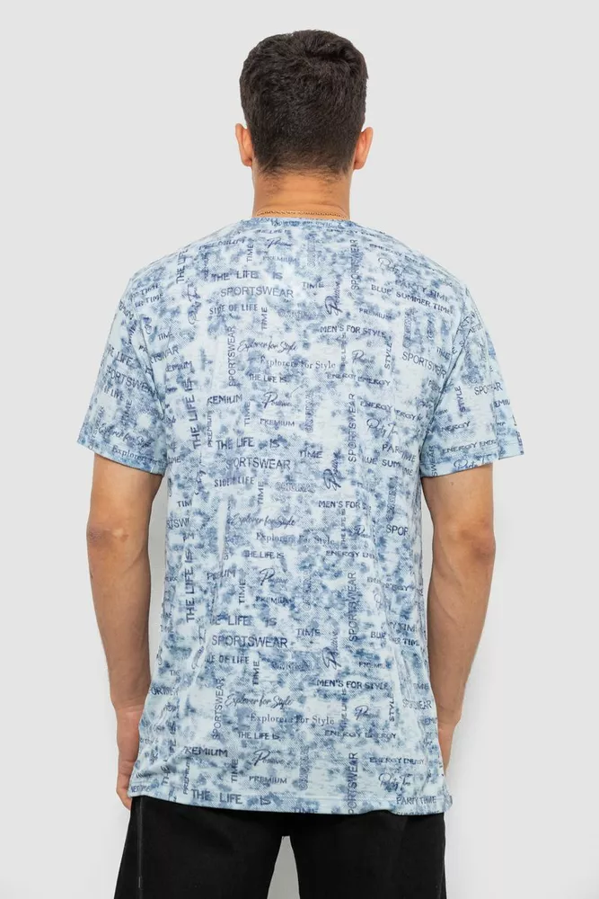Купить Футболка мужская с принтом, цвет джинс, 244R5552-5 - Фото №4