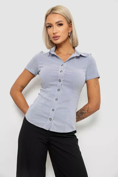 Сорочка класична в смужку, колір сіро-білий, 230R668