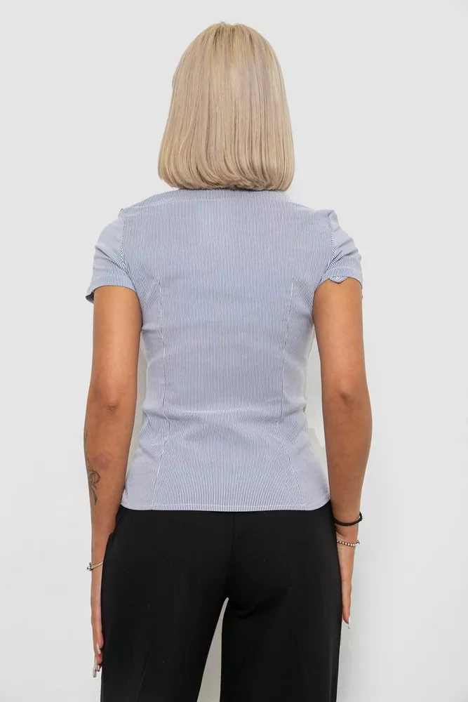 Купить Рубашка классическая в полоску, цвет серо-белый, 230R668 - Фото №4